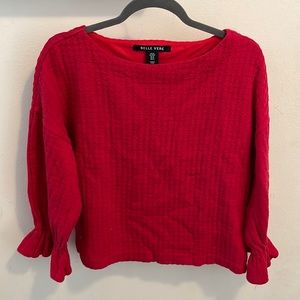Bright red blouse with texture
